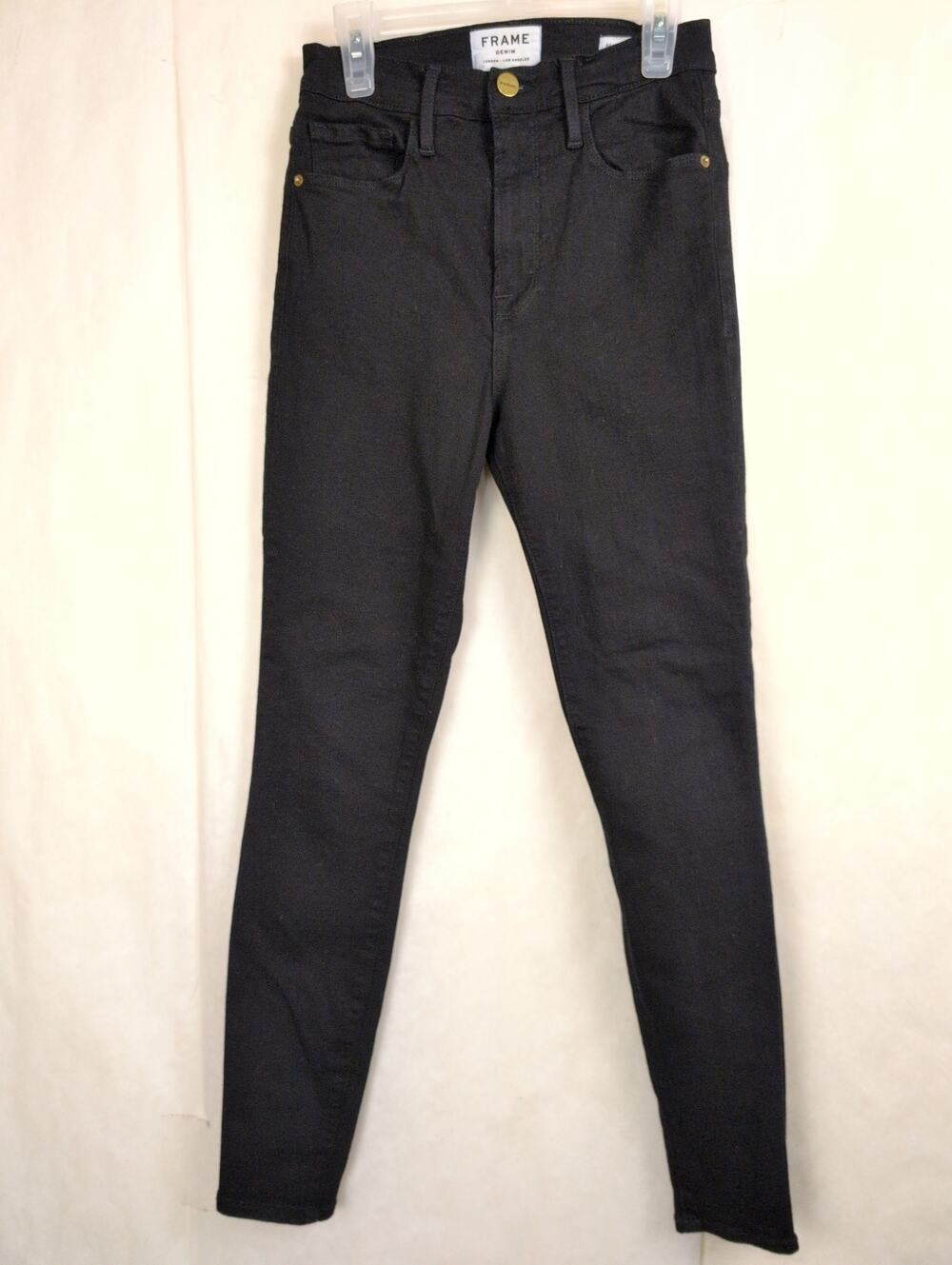 Frame Ali High Rise Cigarette black jeans Size 24 Minimal Classic Grunge Goth